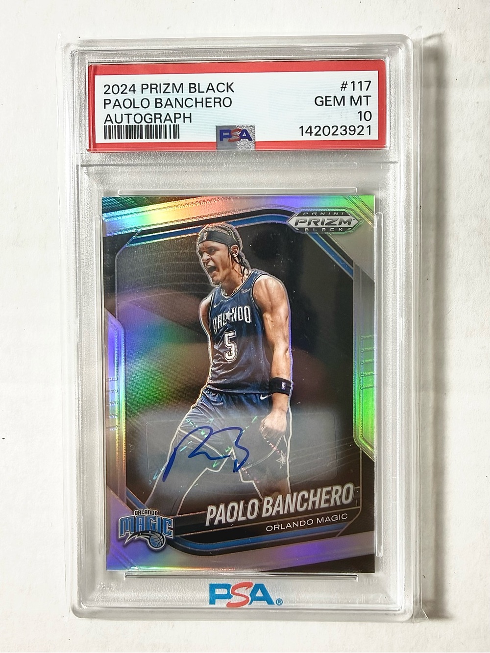 Panini Prizm Black Paolo Banchero Autograph Card - Black